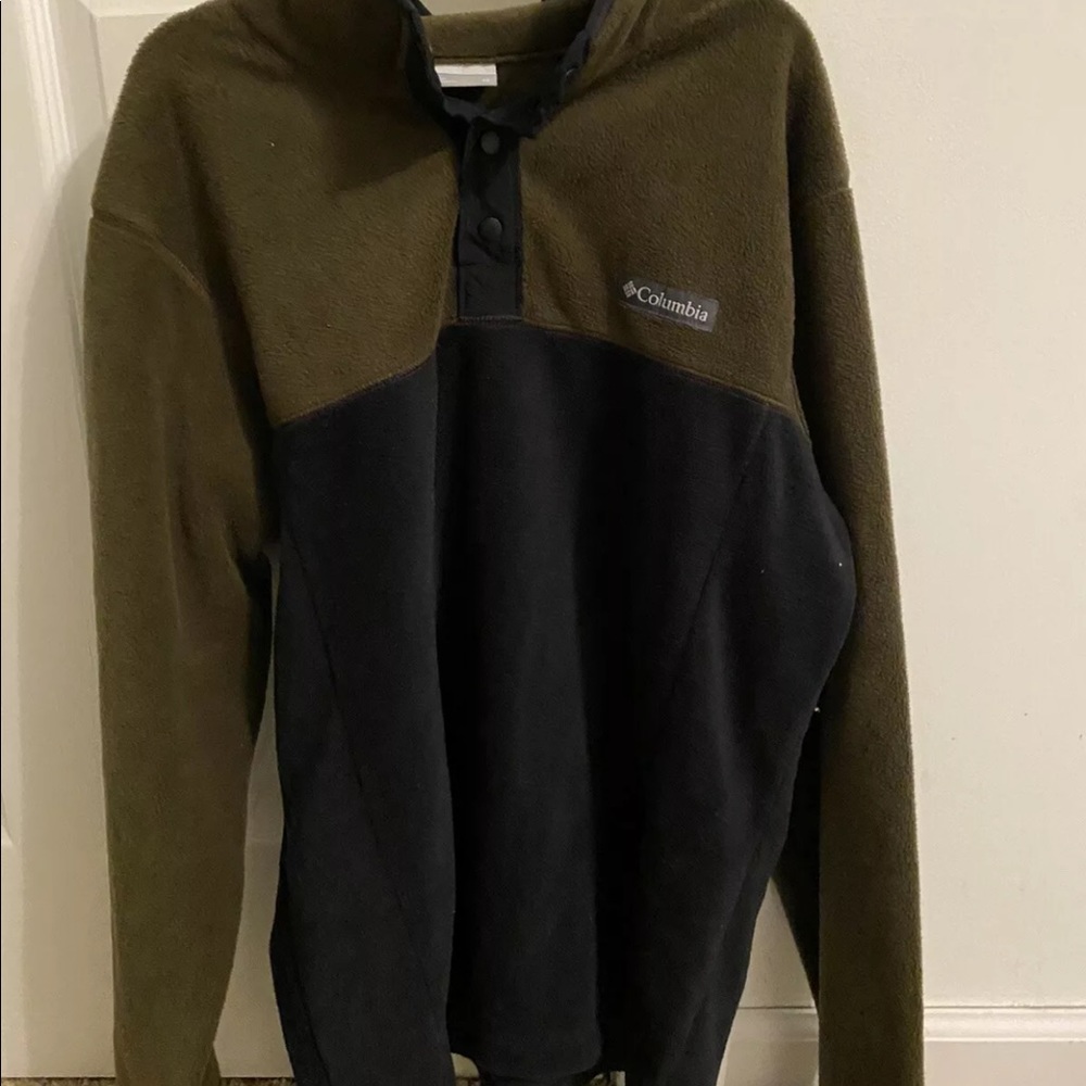 Columbia Ascender Softshell Jacket for Men, Size Medium- Olive Green and black